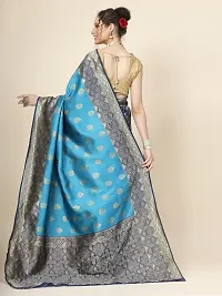 Stylish Art Silk Jacquard Saree with Blouse piece For Women-thumb2