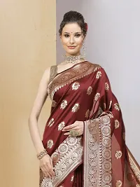 Stylish Art Silk Jacquard Saree with Blouse piece For Women-thumb3