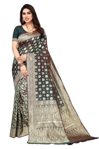 Beautiful Art Silk Woven Design Saree with Blouse piece