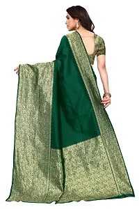 Women Art Silk Woven Design Saree with Blouse piece-thumb3