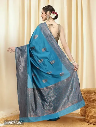 Stylish Art Silk Jacquard Saree with Blouse piece For Women-thumb3