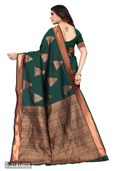 Women Banarasi Jacquard Saree with Blouse piece-thumb2