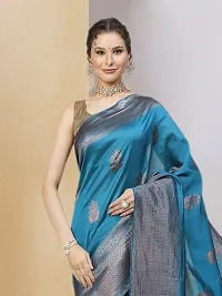 Stylish Art Silk Jacquard Saree with Blouse piece For Women-thumb3