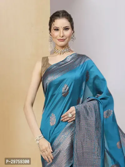 Stylish Art Silk Jacquard Saree with Blouse piece For Women-thumb4