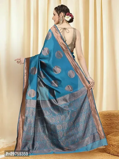 Stylish Art Silk Jacquard Saree with Blouse piece For Women-thumb3