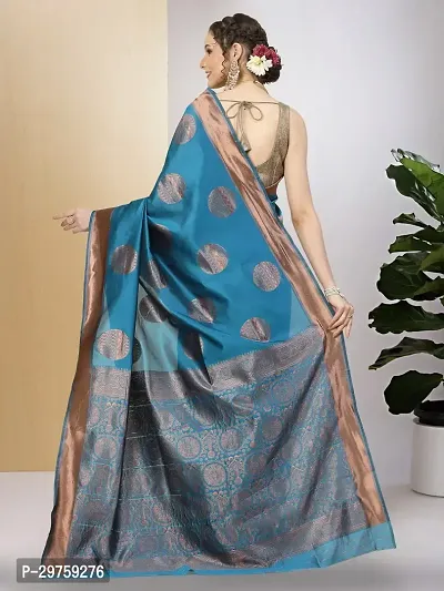 Stylish Art Silk Jacquard Saree with Blouse piece For Women-thumb3