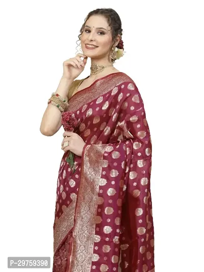 Stylish Art Silk Jacquard Saree with Blouse piece For Women-thumb3