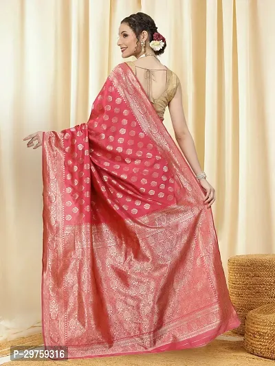 Stylish Art Silk Jacquard Saree with Blouse piece For Women-thumb3