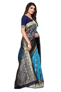 Beautiful Banarasi Silk Woven Design Saree with Blouse Piece For Women-thumb2