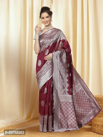 Stylish Art Silk Jacquard Saree with Blouse piece For Women-thumb0