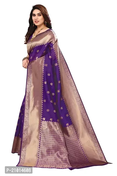 Beautiful Banarasi Silk Woven Design Saree with Blouse Piece For Women-thumb2