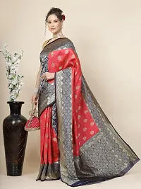 Stylish Art Silk Jacquard Saree with Blouse piece For Women-thumb1