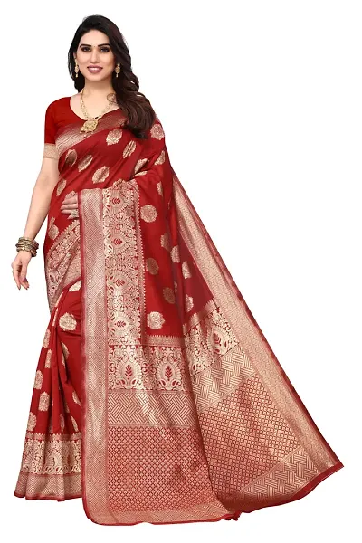 Elegant Art Silk Saree with Blouse piece For Women