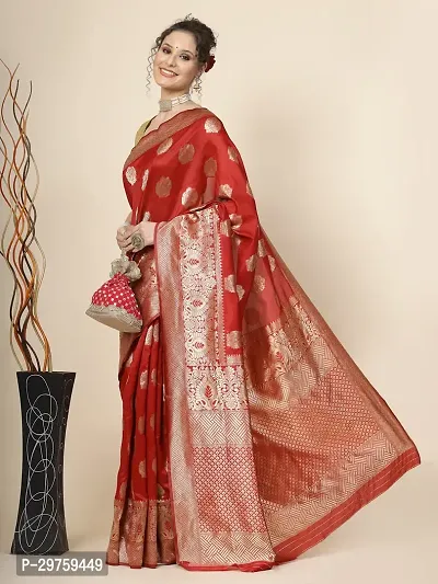 Stylish Art Silk Jacquard Saree with Blouse piece For Women-thumb2