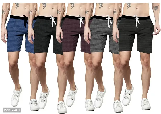 Stylish Multicoloured Printed Regular Shorts For Men Pack Of 5-thumb0