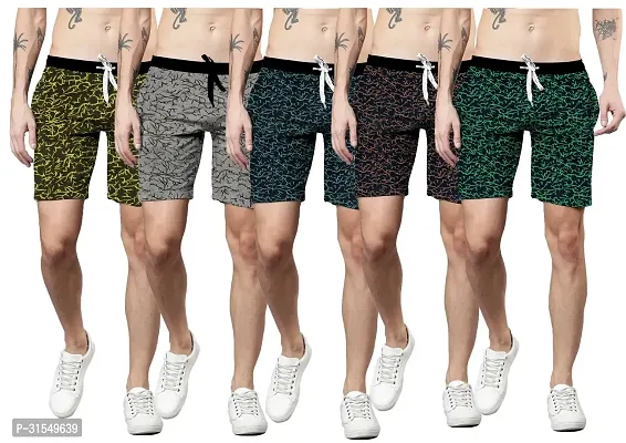 Stylish Multicoloured Printed Regular Shorts For Men Pack Of 5