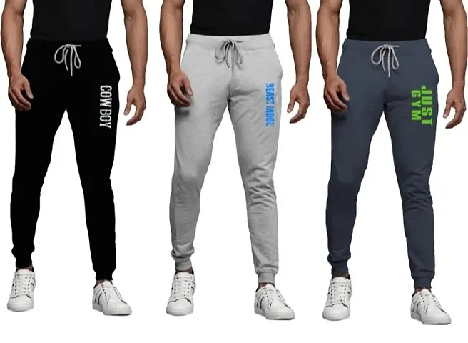 Men Stylish Cotton Regular Fit Tack Pant Combo Pack of 3