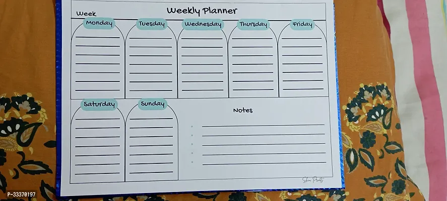 Handmade Weekly Planner A4 size- 52 easy tear pages - Blue-thumb0