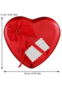 Heart-Shaped Red Box with Teddy and Roses Gift Decorative Showpiece-thumb1
