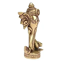 Brass Ganesha for Table Decorative Showpiece - 11.4 cm  (Brass, Gold)-thumb1