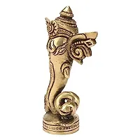 Brass Ganesha for Table Decorative Showpiece - 11.4 cm  (Brass, Gold)-thumb2