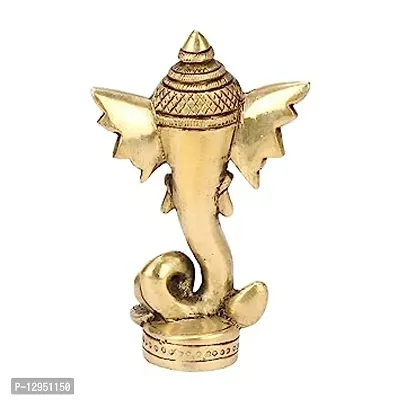 Brass Ganesha for Table Decorative Showpiece - 11.4 cm  (Brass, Gold)-thumb4