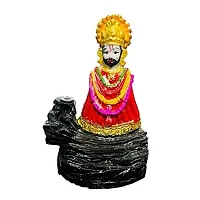 HARE KA SAHARA BABA SHYAM HAMARA (KHATU) Khatu Shyam JI fountain with 20 cones Decorative Showpiece-thumb1