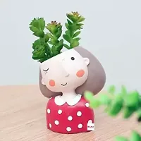 Cute Resin Pot 2 Basket Girls Resin Plant Container Set (Plant not Included) Decorative Showpiece-thumb4