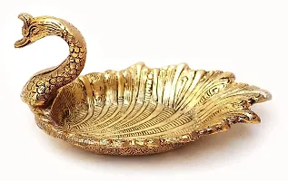 Golden Metal Decorative Swan Shape Bowl/Tray Or Duck Bowl for Flower Petal, Snacks or Dessert Platter-thumb3