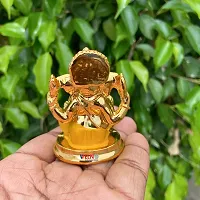 Gold Finish Resin Ganesh with Yellow Dhoti for Car Dashboard Decorative Showpiece-thumb3