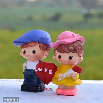 Cute Romantic Heart Love  Couple Statue for Valentine's Day Gift Decorative Showpiece-thumb0