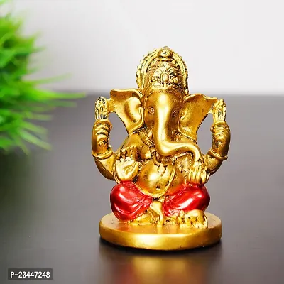 Gold Planet Lord Ganesha for home for car dashboard,Ganesha gifts Spiritual idol Decorative Showpiece-thumb0