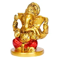 Gold Planet Lord Ganesha for home for car dashboard,Ganesha gifts Spiritual idol Decorative Showpiece-thumb1
