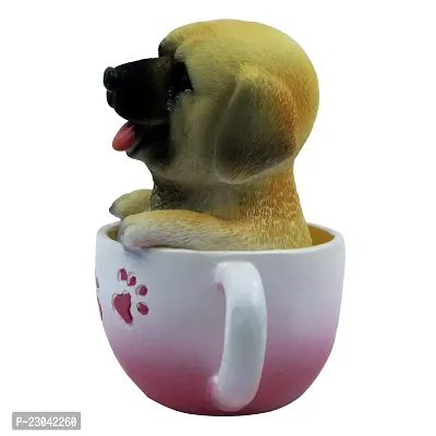 Ideas Hand Crafted Pink Cup Polyresin Eco Friendly Dog Idol Figurine Board-thumb2
