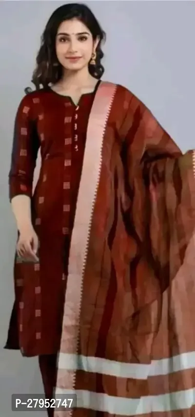 Khadi Cotton With Dupatta Set