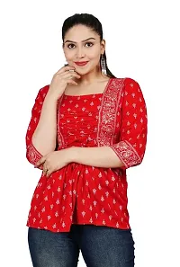 Fashion IMPEX Indian Kurti Tops for Women, Kurta Tops for Women, Kurtis for Women Indian Style Tunic Tops for Women | Color- Red | Size-S-thumb3