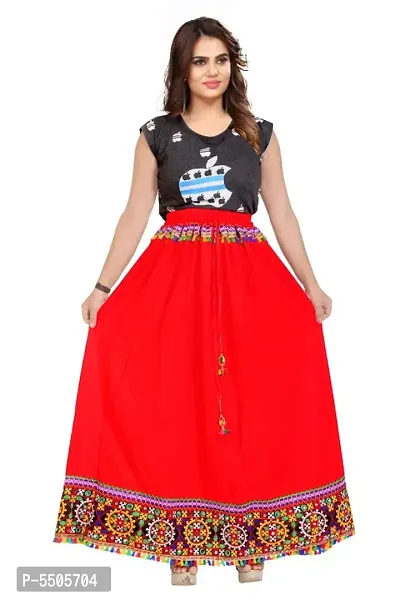 Trendy Rayon Embroidery Work Skirt for Women