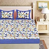 Cotton Printed Double Bedsheet With 2 Pillows-thumb1