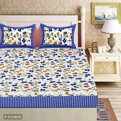 Cotton Printed Double Bedsheet With 2 Pillows-thumb2