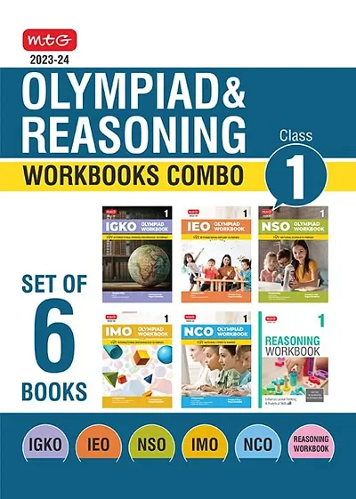 Olympiad Workbook and Reasoning Book  MTG  Class 1 Combo for NSO-IMO-IEO-NCO-IGKO (Set of 6 Books) - SOF Olympiad Preparation Books For 2023-2024 Exam [paperback] MTG Editorial Board [Apr 04, 2023]