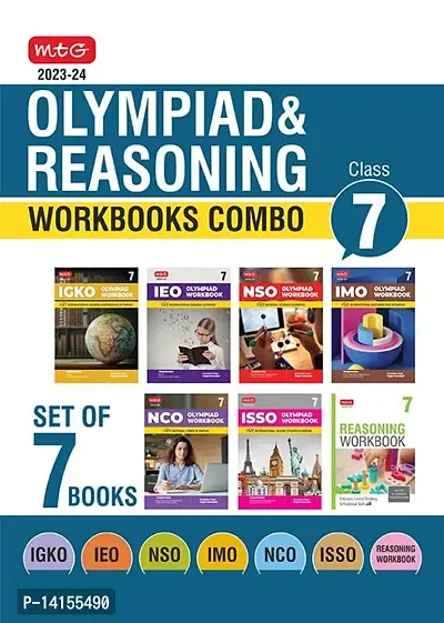 Olympiad Workbook and Reasoning Book MTG Class 7 Combo for NSO-IMO-IEO-NCO-IGKO-ISSO (Set of 7 Books) - SOF Olympiad Preparation Books For 2023-2024 Exam [paperback] MTG Editorial Board [Apr 04, 2023]-thumb0
