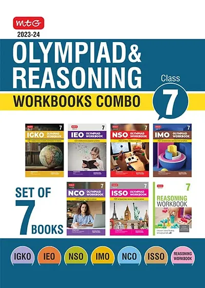 Olympiad Workbook and Reasoning Book MTG Class 7 Combo for NSO-IMO-IEO-NCO-IGKO-ISSO (Set of 7 Books) - SOF Olympiad Preparation Books For 2023-2024 Exam [paperback] MTG Editorial Board [Apr 04, 2023]