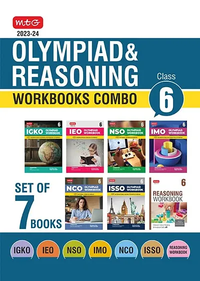 Olympiad Workbook and Reasoning    6 Combo for NSO-IMO-IEO-NCO-IGKO-ISSO (Set of 7 Books) - SOF Olympiad Preparation Books For 2023-2024 Exam [paperback] MTG Editorial Board [Apr 04, 2023]