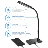 SwadesLED Reading Light, Rechargeable Desk Light with Flicker Free, Touch On/Off Switch Table Light, Emergency Light Student Eye Protection Desk Book Lamp-thumb4