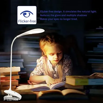 SwadesLED Reading Light, Rechargeable Desk Light with Flicker Free, Touch On/Off Switch Table Light, Emergency Light Student Eye Protection Desk Book Lamp-thumb3