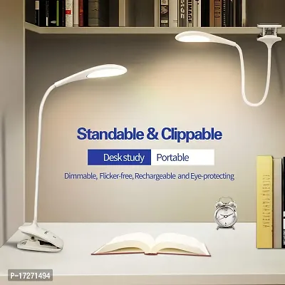 SwadesLED Reading Light, Rechargeable Desk Light with Flicker Free, Touch On/Off Switch Table Light, Emergency Light Student Eye Protection Desk Book Lamp-thumb2