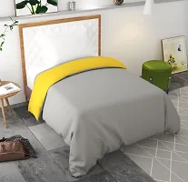 Multicolored 300 TC Microfiber Single Solid Duvet/Rajai Cover Color (Yellow,Grey) 90x60-thumb1