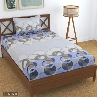 Classic Microfiber Printed Single Bedsheet with1 Pillow Cover