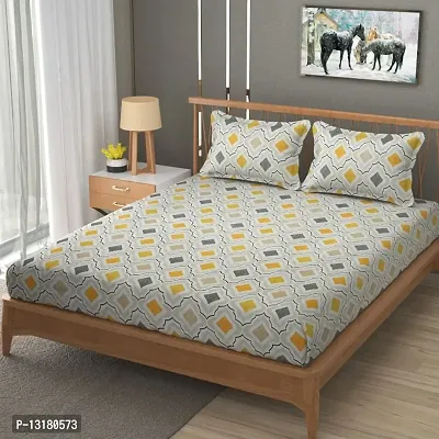 Comfortable Cotton 3D Printed Double Bedsheets With Pillow Covers-thumb5