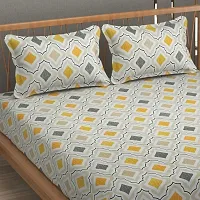 Comfortable Cotton 3D Printed Double Bedsheets With Pillow Covers-thumb2